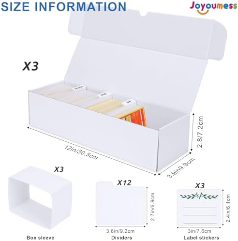 Trading Card Storage Box, Cardboard Storage Boxes with Dividers for Baseball, Sports, Game, Playing Card Collection Organizer, pack of 3