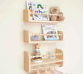 CNK Nursery Floating Book Shelves for Wall Mounted Set of 3 Book Shelf for Kids Room, Toddler Room, Baby Rooms Natural Pine Wood Bookshelf Toy Storage with Rack Playroom Decor
