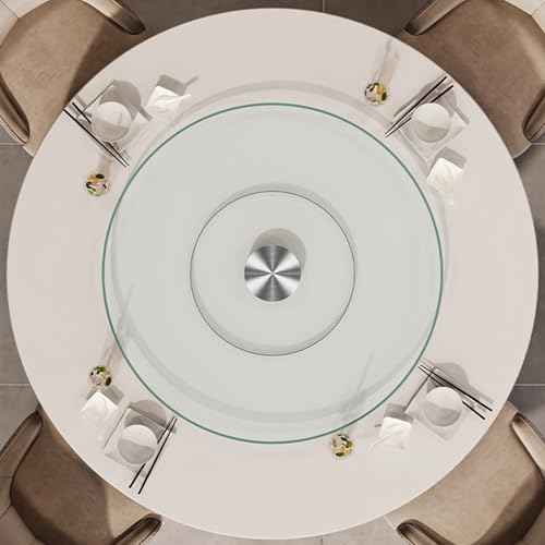 22.8" Lazy Susan for Table Top Tempered Glass Rotating Serving Tray