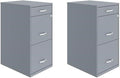 Scranton & Co Set of 2 18" D 3-Drawer Metal Filing Cabinet by Unknown