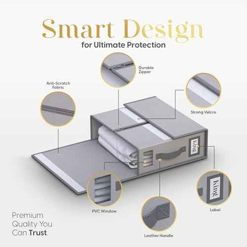 Sheet Organizers and Storage – 4 Pack Bed Sheet Organizer for Queen & King Size, Foldable Linen Closet Storage for Bedding, Duvet Covers, and Pillowcases