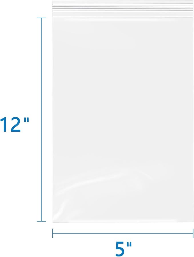 iMailer - 5" x 12" 500 Pack- 2 Mil Resealable Zip Bags- Small Clear Plastic Bags - Image 2