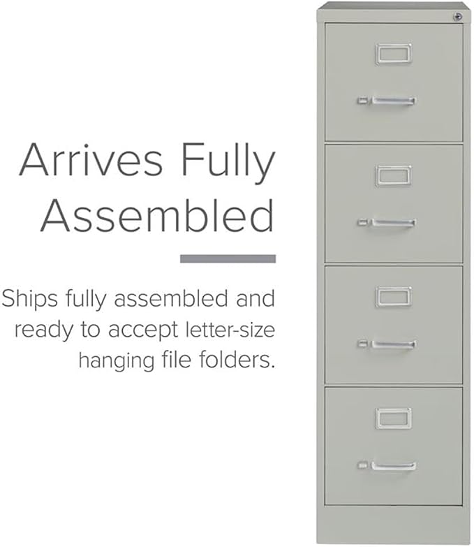 Scranton & Co 4-Drawer 22" Deep Letter Filing Cabinet in Black, Office - Image 9