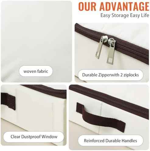 AMJ 4" Foldable Underbed Storage Closet Organizers and storage bins