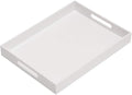 Glossy White Acrylic Serving Tray, Sturdy Kitchen Countertop Organizer by KEVLANG