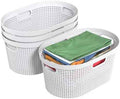 4 Packs 40 L Plastic Laundry Baskets with Handles, Hamper Basket