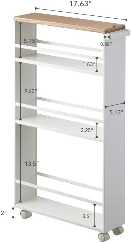 YAMAZAKI home Tower Rolling Slim Storage Cart - Image 9
