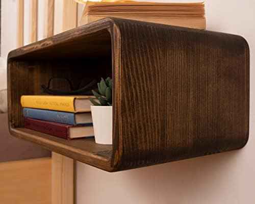 Floating Nightstand Wooden, Bedside Table, Nightstand Shelf, Handmade, Wall Mounted Bedside Shelf, Minimalist and Unique Style (Vancouver)