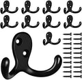CBWLWJ 10 Pack Coat Hooks Wall Hooks for Hanging, Heavy Duty Double