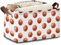 Basketball Collapsible Storage Box,Organizer Bin with Handles for Room