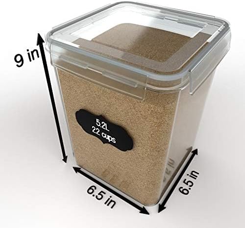 Simply Gourmet Airtight Flour and Sugar Containers with Lids – 3 Piece