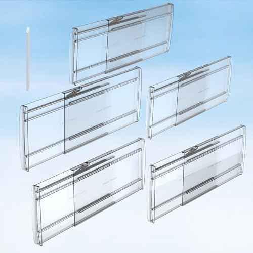 5 Pack 6" High Clear Adjustable Drawer Dividers Clothes,Expandable 12-20"