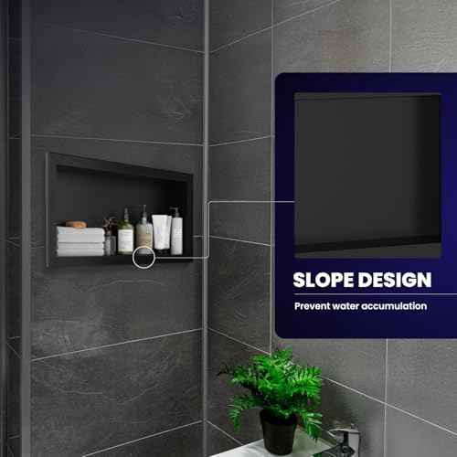 12" x 24" Stainless Steel Shower Niche, Single Waterproof Shelves