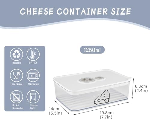 Cheese Container for Refrigerator,Cream Cheeses Storage Box,Cheese