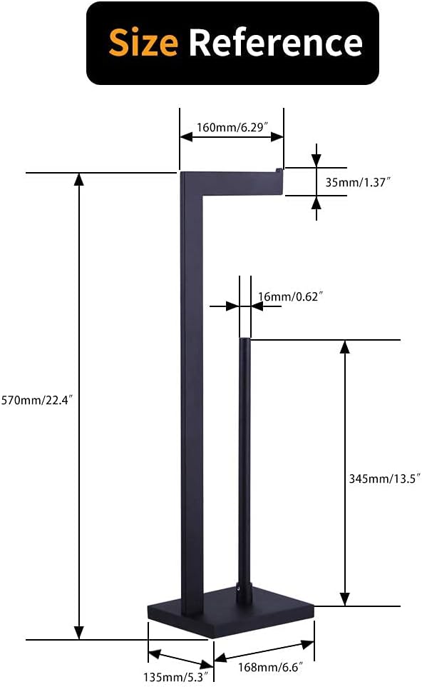 Matte Black Toilet Paper Holder Stand Toilet Paper Roll Holder - Image 6
