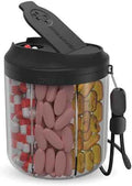 HIONXMGA Pill Bottle Organizer, Pill Dispenser Supplement Container Black