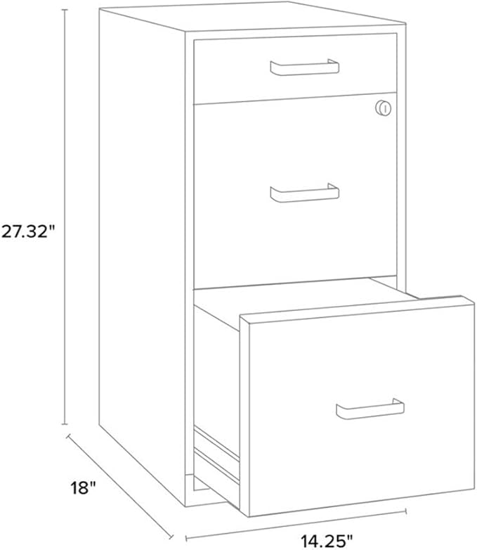Scranton & Co Set of 2 18" D 3-Drawer Metal Filing Cabinet - Image 2