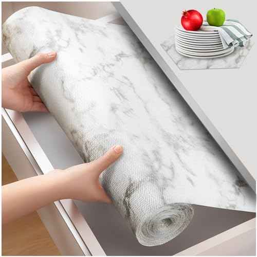 Beautysaid Shelf and Drawer Liner for Kitchen Cabinet Non Adhesive Non Slip