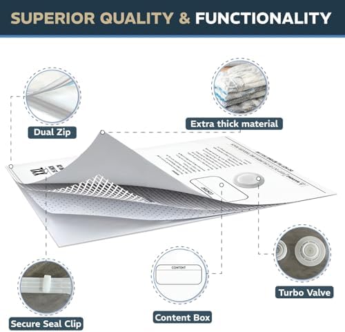 8 Pack XXL & Jumbo Space Saver Vacuum Storage Bags