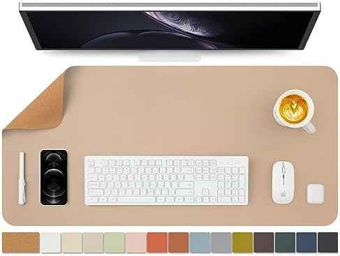 Cork Apricot Desk Mat - Dual-Sided Desk Pad for Office and Home - Desk