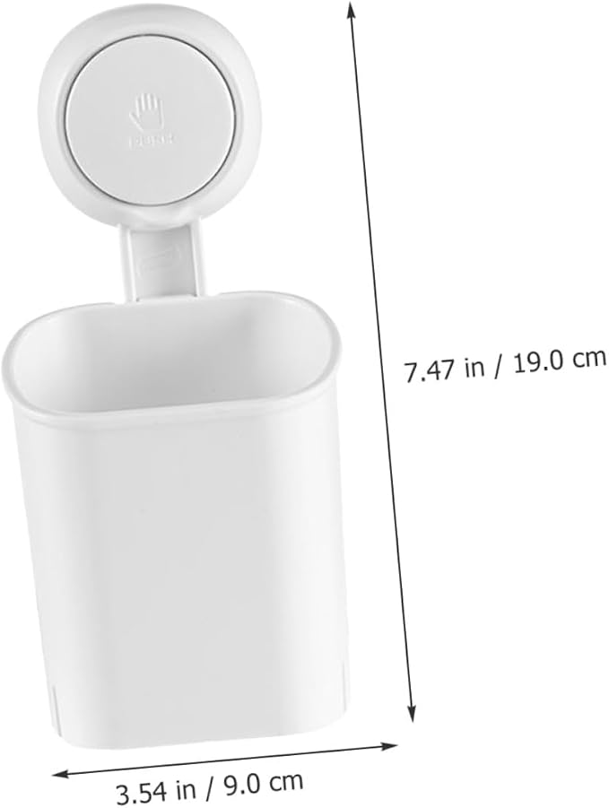 Strong Suction Toothbrush Holder Wall Mount No Drilling Bathroom Organizer - Image 2