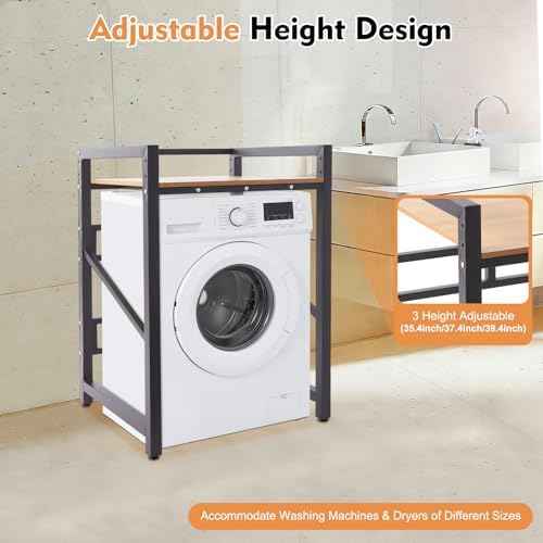 Washer Dryer Stacking Rack Stand, Heavy Duty Washing Machine Shelf, Black