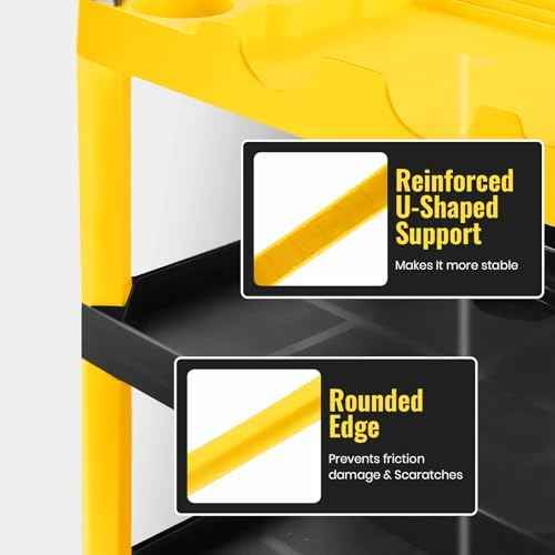 Auto Detailing Cart with Wheels, 3 Tier Car Detailing Cart with Hanging Boards & Hooks, Car Wash Rolling Organizer Cartfor Garage Workshop DIY Home