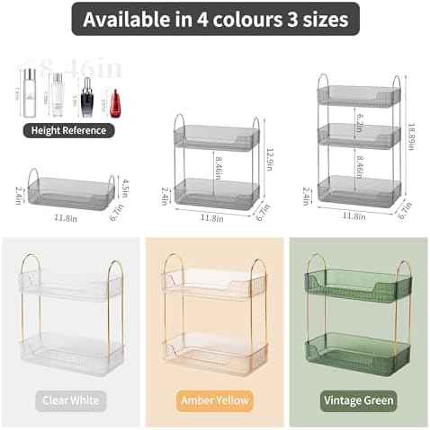 YCIA&DONE Bathroom Organizer Countertop, Makeup Storage, Skincare