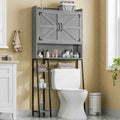 Vabches Farmhouse Over The Toilet Storage Cabinet with Barn Doors, Grey