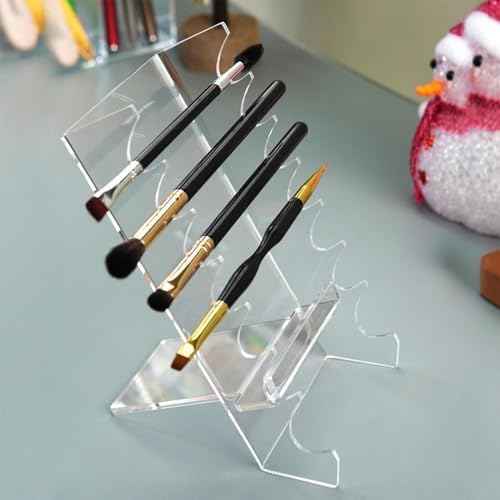 Makeup Brush Holder - Makeup Brush Organizer | Acrylic Display Stand | 7 Tier Acrylic Makeup Brush Holder | Pen Holder Display Stand | Clear Paint Brush Drying Rack Hair Brush Holder For Women