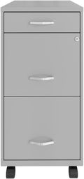 Pemberly Row 3 Drawers 29.52" Vertical Silver Metal Filing Cabinet Lockable by PEMBERLYROW
