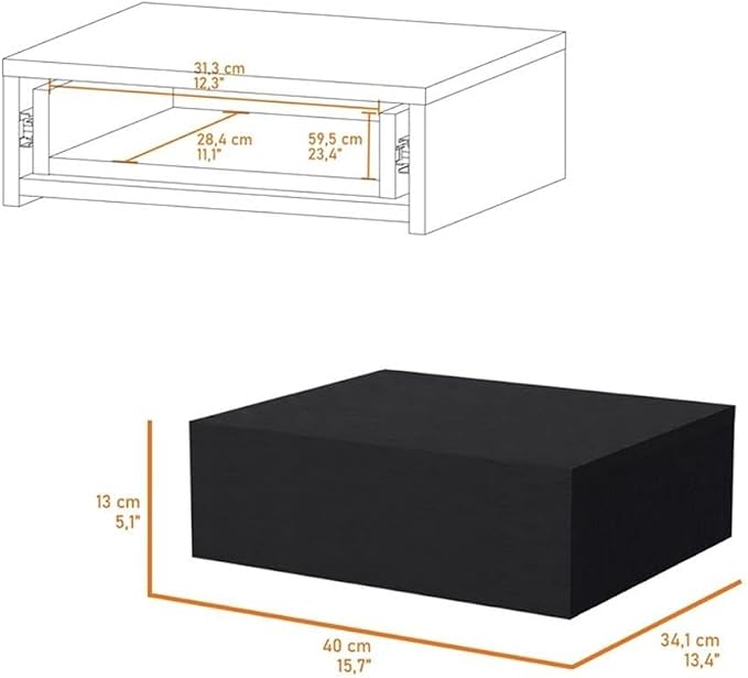 Vienna 1-Drawer Manufactured Wood Floating Nightstand - Image 3