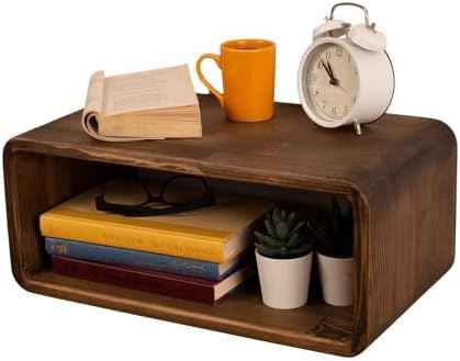 Floating Nightstand Wooden, Bedside Table, Nightstand Shelf, Handmade, Wall Mounted Bedside Shelf, Minimalist and Unique Style (Vancouver)