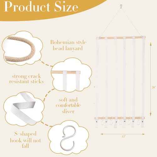 YOcity Bow Holder for Girls Hair Bows Baby Headband Holder Storage Hair Accessories Organizer Display for Nursery Room Wall Hanging Decor (White)