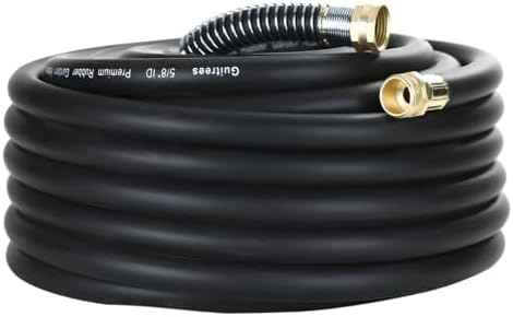 Guitrees 50FT 5/8 Heavy Duty Rubber Garden Hose - 300psi Working