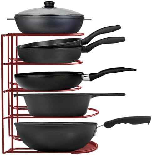 Heavy-Duty Pots and Pans Organizer | 5-Tier Cookware & Lid Storage