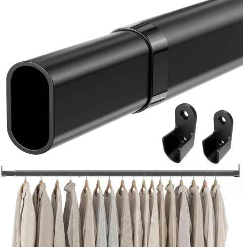 Oval Closet Rod 18-88 Inch Adjustable Closet Rods for Hanging Clothes