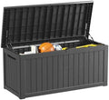 270 Gallon Outdoor Storage Box Waterproof, Lockable Resin Deck Box Large, Patio Storage Bin for Pool Accessories Cushion Furniture, Garden Tools, UV-Resistant Outside Delivery Black