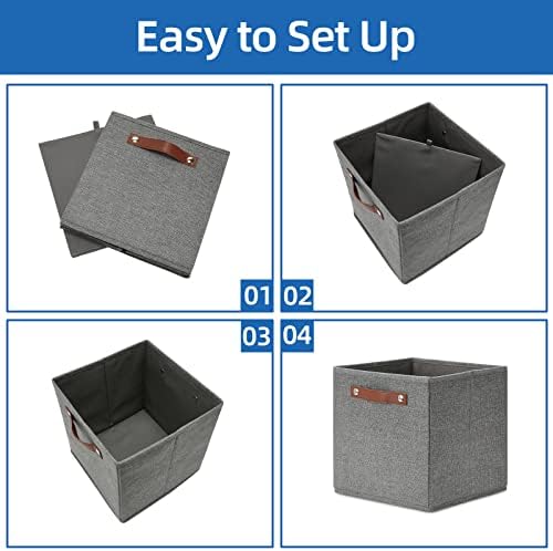 Temary 11 Inch Cube Storage Bins 4PCs Fabric Storage Cubes Storage
