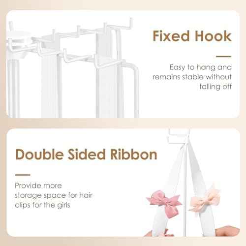 POVETIRE Headband Holder Bow Organizer for Girls,Rotating Hair Bow Storage