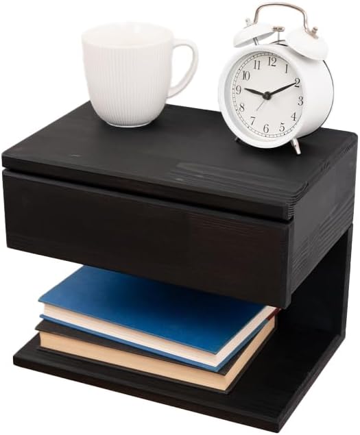Floating Nightstand Side Accent or End Table by Woodches
