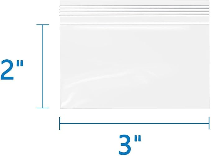 iMailer - 3" x 2" 500 Pack- 2 Mil Resealable Zip Bags- Small Clear Plastic Bags - Image 2