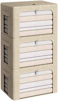 CYhom 3Pack Foldable Storage Bins - Frame Storage Box Linen Fabric