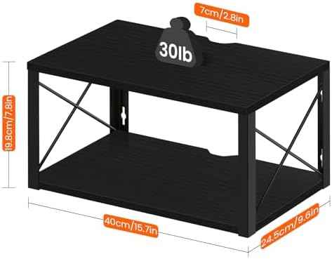 Homode Floating Nightstand, 2 Tier Wall Mounted Nightstand with Cable Hole