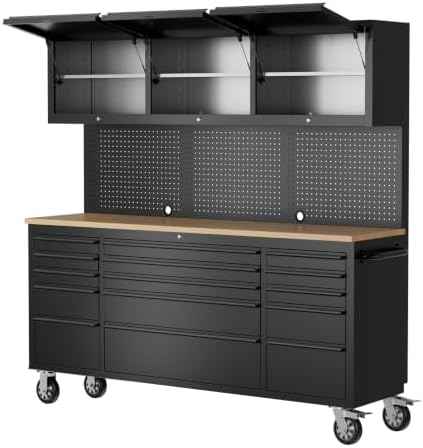 CT Copper Tailor 72-inch Rolling Tool Chest with 15 Drawers,Black