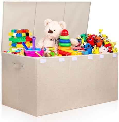 popoly 167L Large Toy Box Storage with Lid, Collapsible Kids Toy