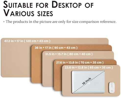 Cork Apricot Desk Mat - Dual-Sided Desk Pad for Office and Home - Desk
