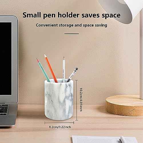 Marble Pencil Pen Holder for Desk,Makeup Brush Holder, Stand for Desk Marble Pattern Pencil Cup for Kids Durable Organizer Ideal Gift for Home, Office(gray).