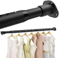 Closet Rods for Hanging Clothes, 16.5-90 Inch Adjustable Closet Hanging Rod,1.3 Inch Heavy Duty Closet Rod for Closet Wardrobes Laundry Room