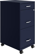 Pemberly Row 3 Drawers 29.52" Vertical Navy Metal Filing Cabinet Lockable by PEMBERLYROW